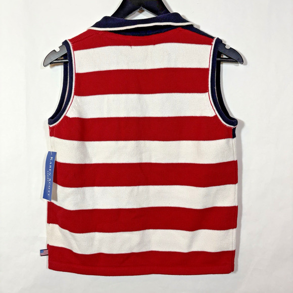 Vintage Karen Scott American Flag Sweater Vest NEW V-Neck Patriotic USA Small - Picture 6 of 8